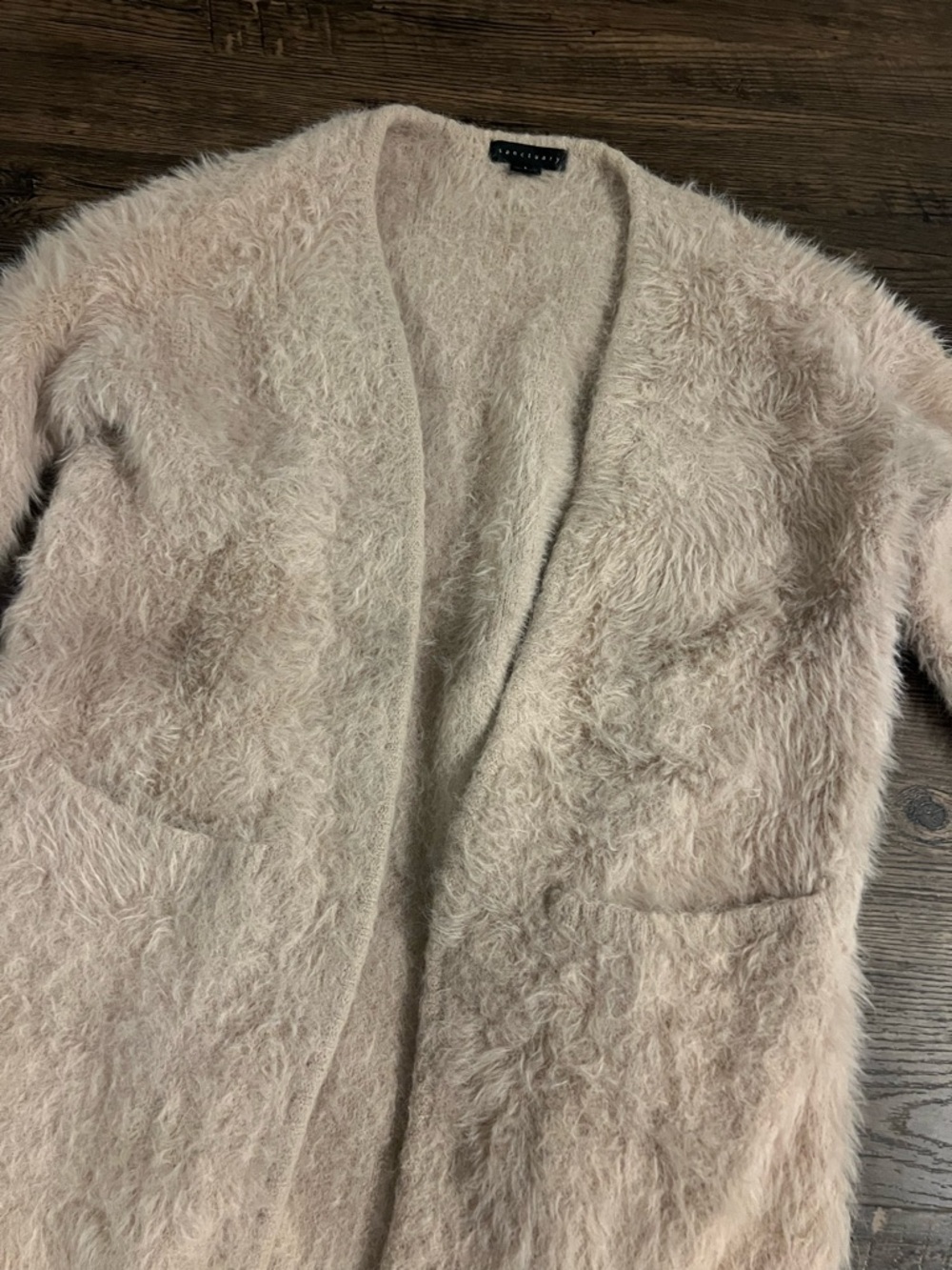 Women's Blush Fuzzy Open Cardigan Sweater sanctuary oversized large furry